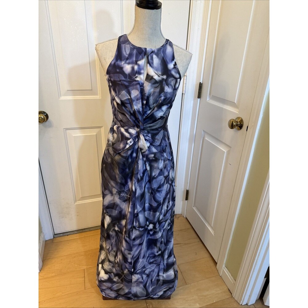 SILK MAXI Banana Republic Purple Print Dress Size 0 Women’s Original Price $268